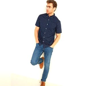 Navy Blue Flamingo Print sz 4xl